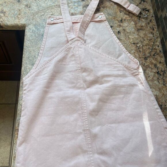 Light Pink Overall Dress with Pockets - Picture 7 of 7